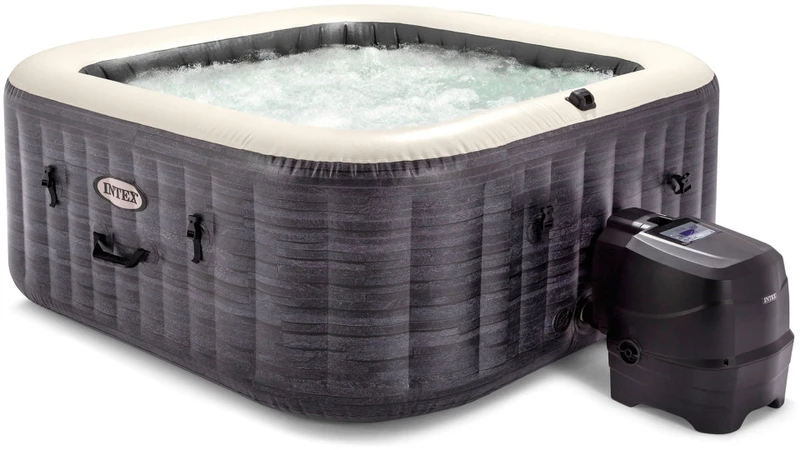 Intex Pure Spa Greystone Deluxe Opblaasbare Spa - 4 Persoons 1 Intex Pure Spa Greystone Deluxe Opblaasbare Spa - 4 Persoons