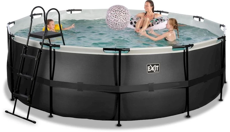 EXIT TOYS EXIT Black Leather Zwembad - 427 X 122 Cm - Met Zandfilterpomp En Trap 3 EXIT TOYS EXIT Black Leather Zwembad - 427 X 122 Cm - Met Zandfilterpomp En Trap - Afbeelding 3