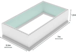 Polystyreen Zwembad Blokkenset High Density - 7.00 X 3.50 X 1.50 M -Intex || Bestway || EXIT TOYS Winkel 700x350 zij ps80 size