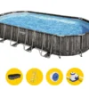 Bestway Power Steel Oval Zwembad - 732 X 366 X 122 Cm - Met Filterpomp En Accessoires