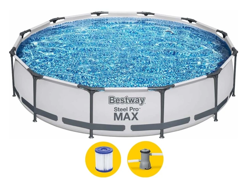 Bestway Steel Pro MAX Zwembad - 366 X 76 Cm - Met Filterpomp 1 Bestway Steel Pro MAX Zwembad - 366 X 76 Cm - Met Filterpomp