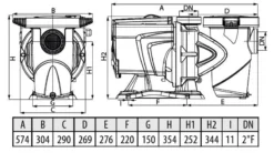 DAB E-Swim 300 M Variabele Zwembadpomp -Intex || Bestway || EXIT TOYS Winkel technische gegevens 2